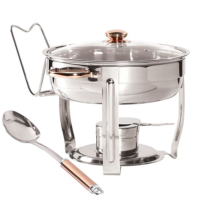 Round Chafing Dish Chafer with Lid 5-QT 5 quart Stainless Steel Cook and Home 