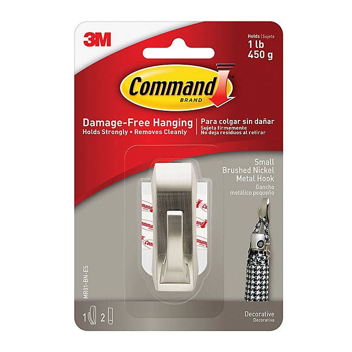 3M Command™ Small Wall Hook in Brushed Nickel