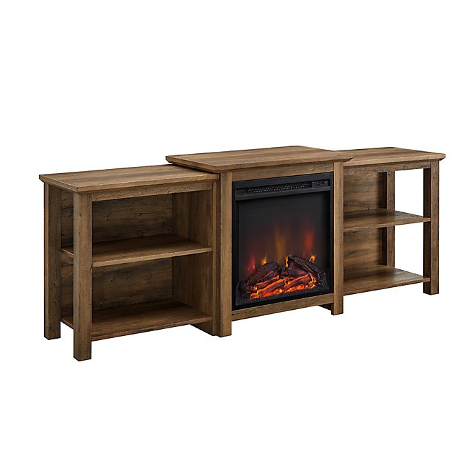 Forest Gate™ 70-Inch TV Stand with Electric LED Fireplace in Rustic Oak