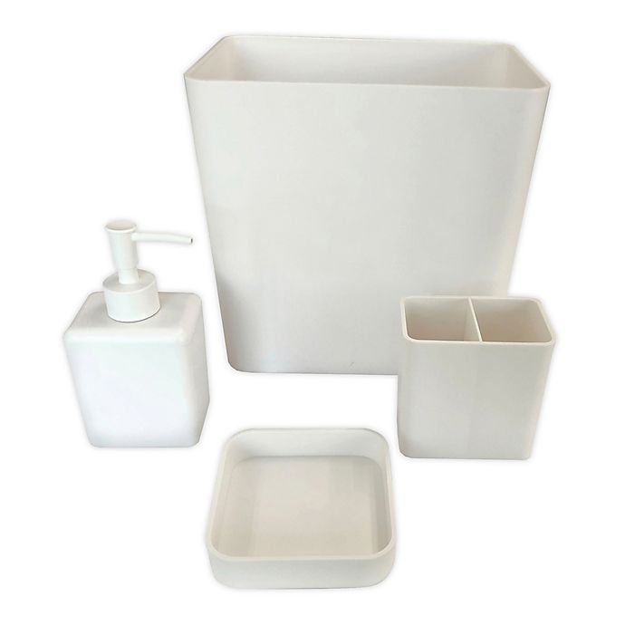 Simply Essential™ 4-Piece Bath Accessory Bundle Set in White