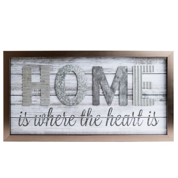 Patton Wall D cor 12 Inch X 24 Inch Home Is Where The Heart Is Wall 