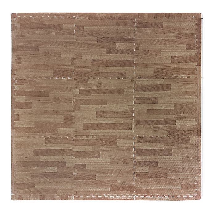 Tadpoles™ by Sleeping Partners Wood Grain 9-Piece Foam Playmat Set in Dark Brown