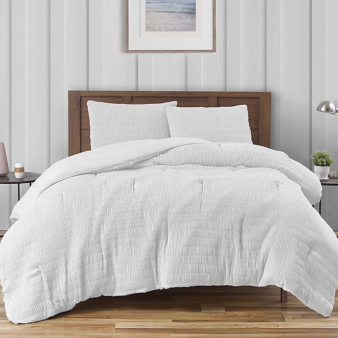 Crinkle 3-Piece Full/Queen Comforter Set in White