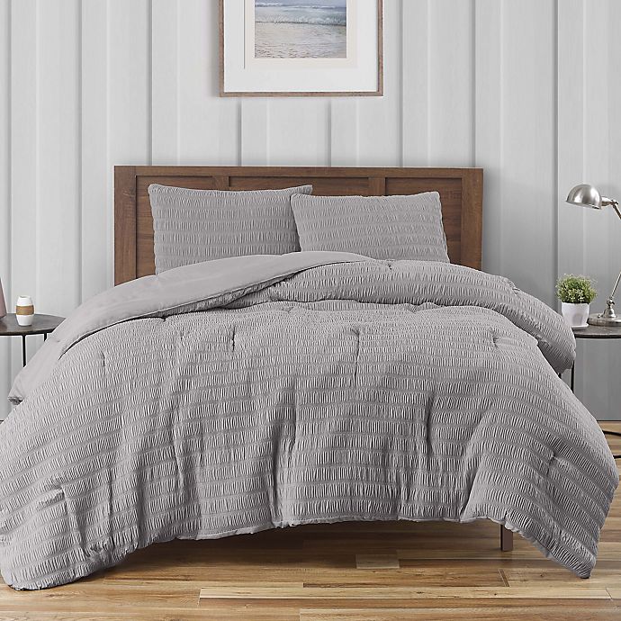 Crinkle 3-Piece Full/Queen Comforter Set in Grey