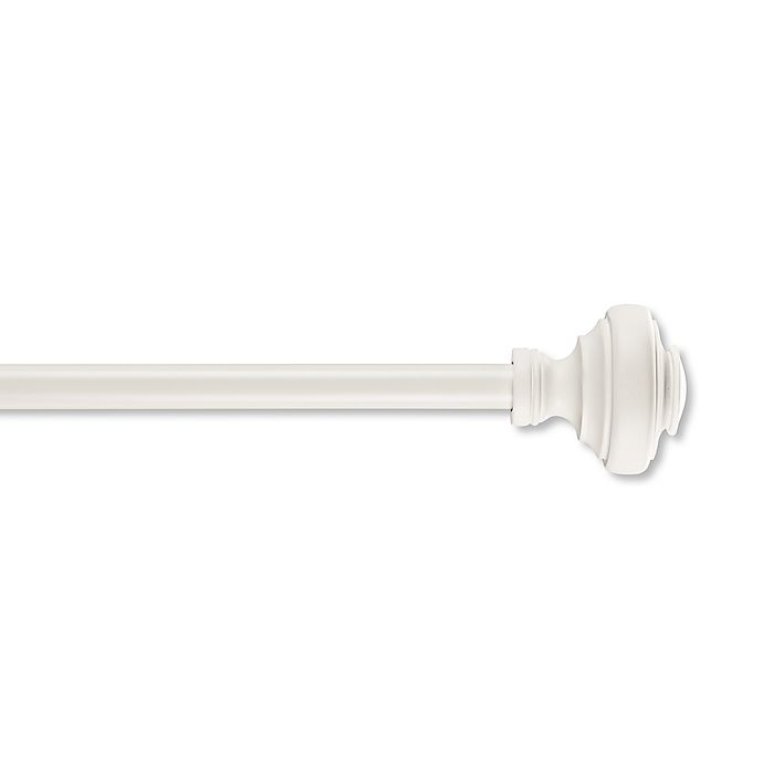 Simply Essential™ Doorknob Adjustable Single Curtain Rod Set in Satin White