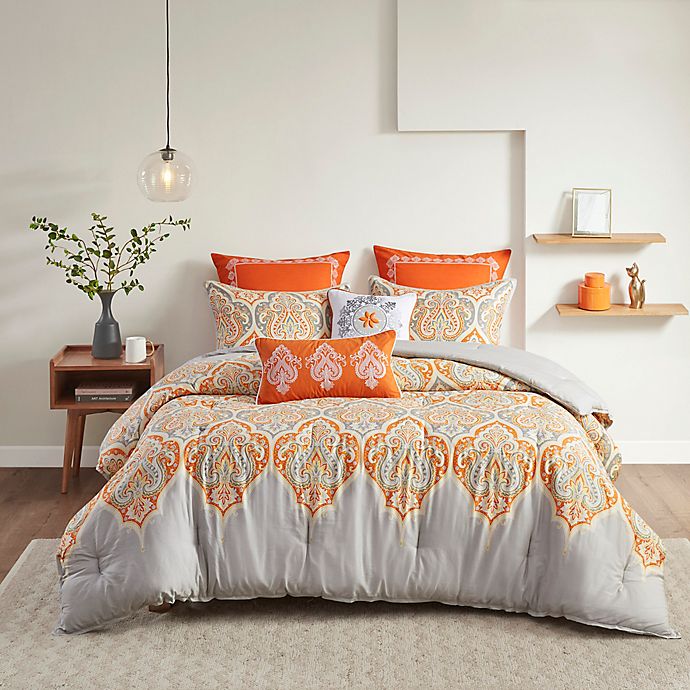 Madison Park Nisha 7-Piece King/California King Comforter Set in Orange