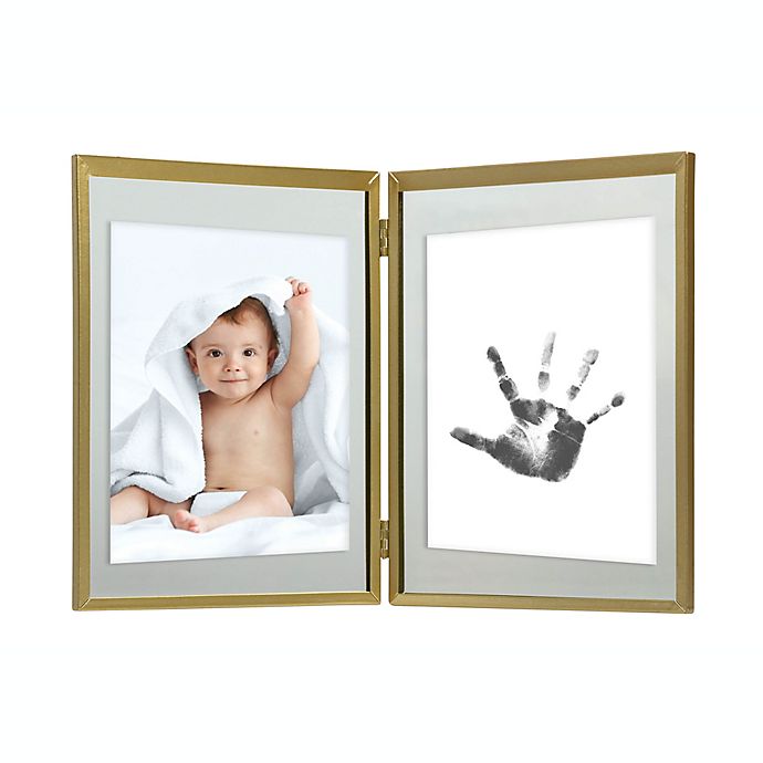 Pearhead® Babyprints 4-Piece Floating Picture Frame and Handprint Kit in Gold