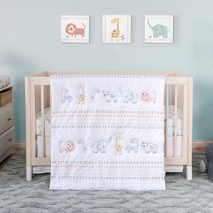 Trend Lab® 3-Piece Crayon Jungle Cotton Crib Bedding Set in Grey/Orange