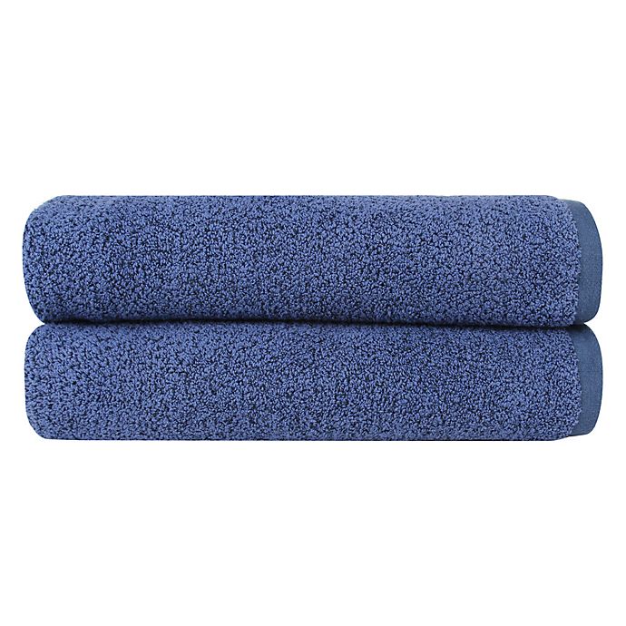 Everplush® Essential Diamond 2-Piece Bath Towel Set in Navy