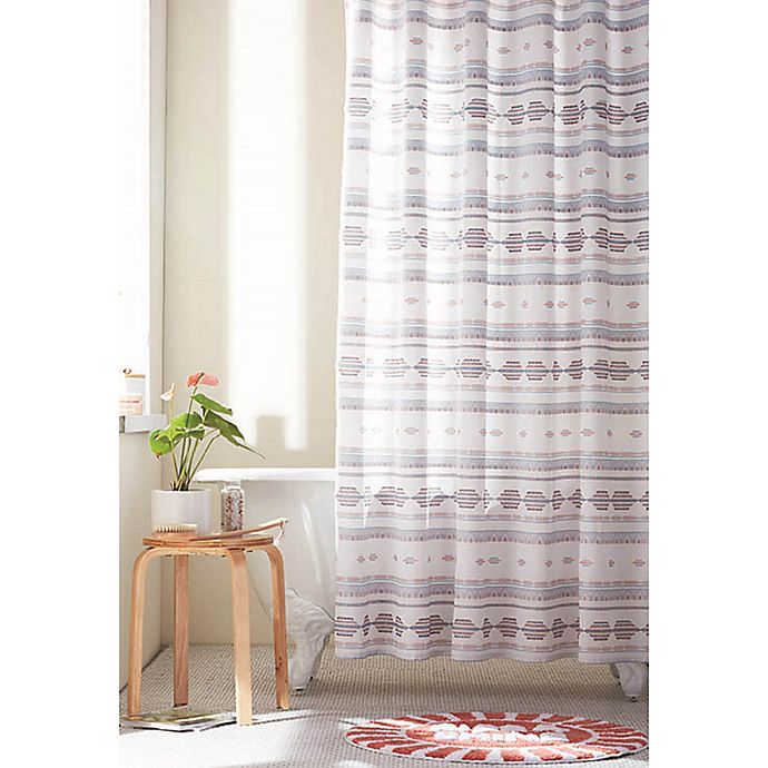 Wild Sage™ Chloe Clip Jacquard Multicolor Shower Curtain