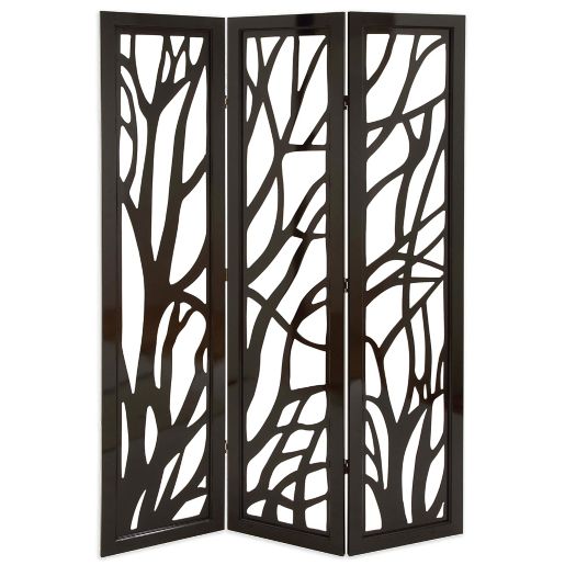 Ridge Road Decor Eclectic 3 Panel Wood Room Divider Screen In Brown Bed Bath Beyond