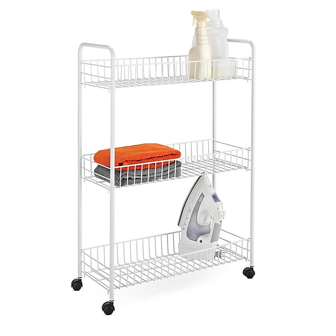 US 2-5 Tiers Rolling Storage Cart Trolley Rolling Storage Basket Stand 
