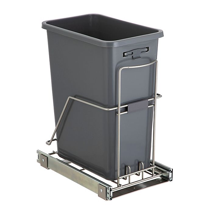 Squared Away™ Under-Cabinet 7.6-Gallon Sliding Trash Can in Brushed Nickel