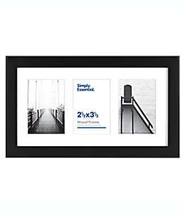 Portarretratos de madera Simply Essential™ Gallery para tres fotografías de 14.14 x 24.3 cm color negro