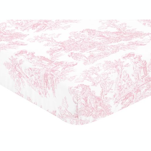 Sweet Jojo Designs Pink French Toile Fitted Toile Print Crib Sheet In Pink White Bed Bath Beyond