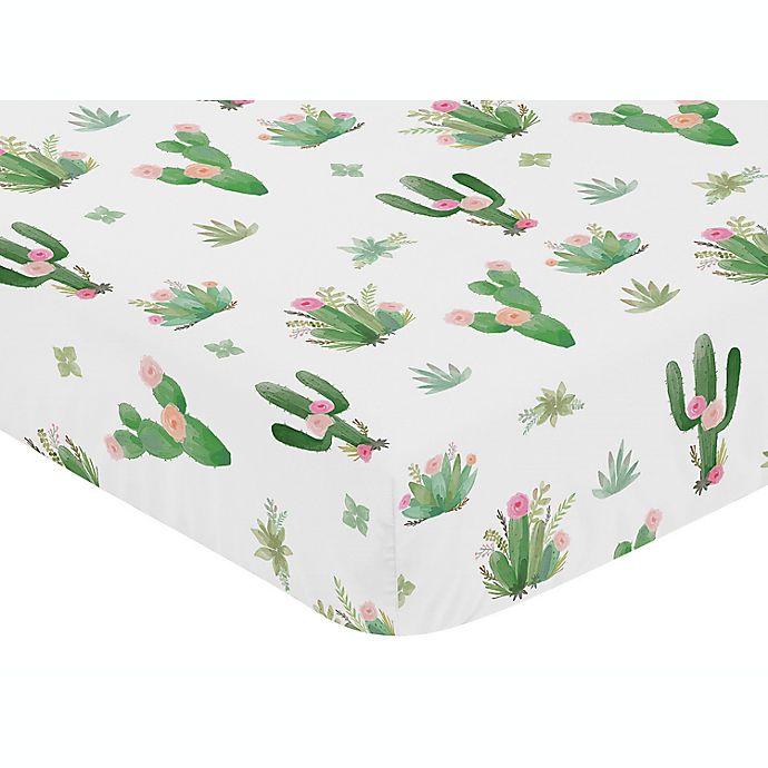 Sweet Jojo Designs Cactus Floral Crib Sheet