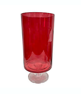 Portavelas de vidrio grande H for Happy™ Hurricane color rojo
