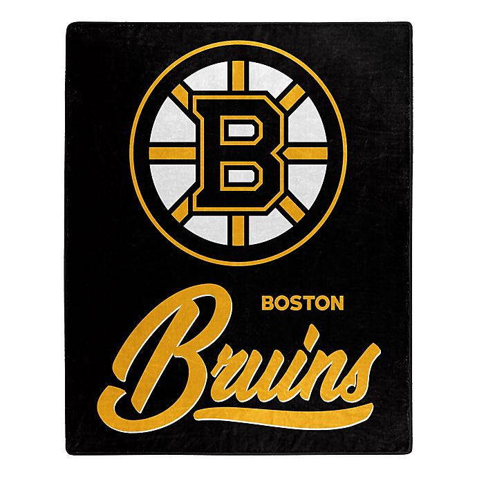 NHL Boston Bruins Signature Raschel Throw Blanket