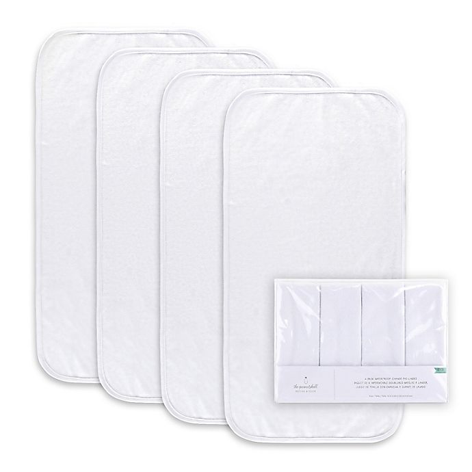 The Peanutshell™ 4-Pack Waterproof Changing Pad Liners in White