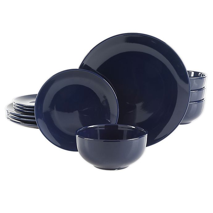 Simply Essential™ Coupe 12-Piece Dinnerware Set in Navy