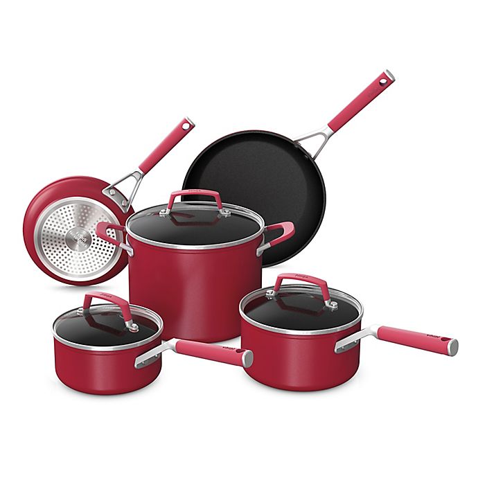 Ninja™ Foodi™ NeverStick™ Vivid Nonstick Aluminum 8-Piece Cookware Set in Red