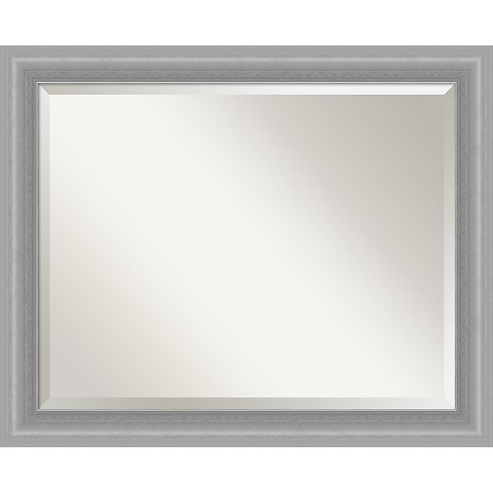 Amanti Art 33 Inch X 27 Polished, Brushed Nickel Rectangular Wall Mirror
