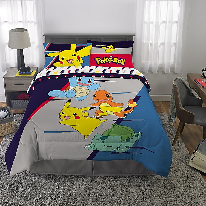 New Pokémon Twin Size Comforter Set Bed in a Bag Sheets Pillow Kanto Favorites 