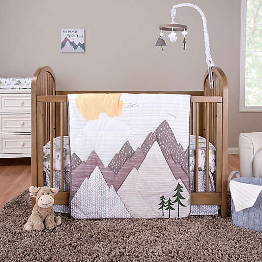 Mountain Baby 3 Piece Crib Bedding Set, Woodland Creatures Baby Bedding Set