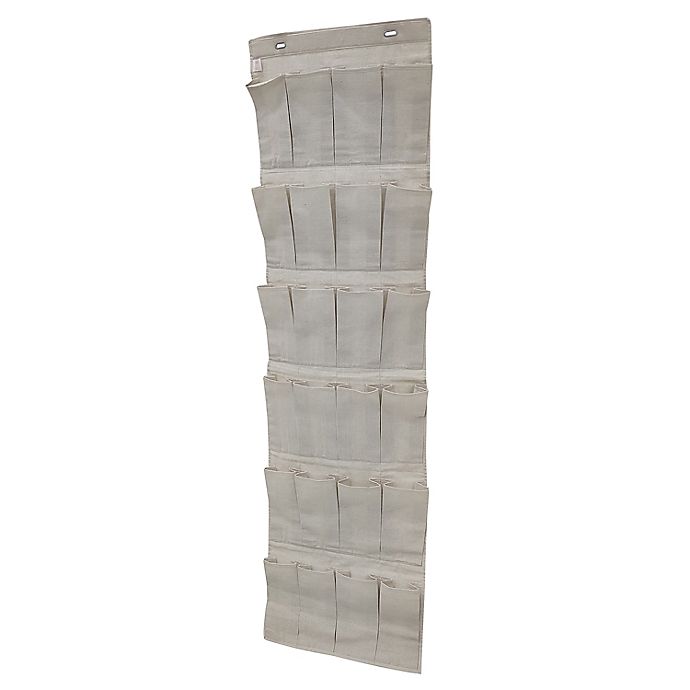 Squared Away™ Over-the-Door 24-Pocket Shoe Organizer in Oyster Grey