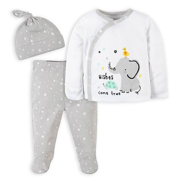 Gerber® 3-Piece Animals Take-Me-Home Set in Grey/White