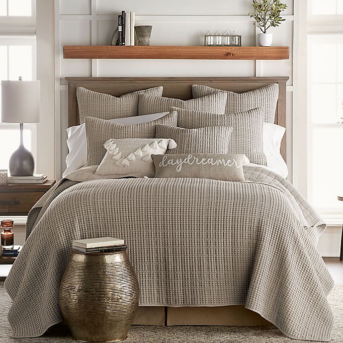 Levtex Home Mills Waffle 3-Piece Full/Queen Quilt Set in Taupe
