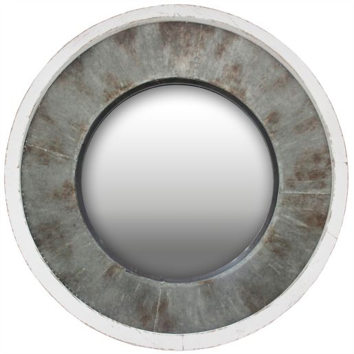 Firstime Co Cedar Hill 31 5 Inch Round Farmhouse Mirror In Grey White Buybuy Baby
