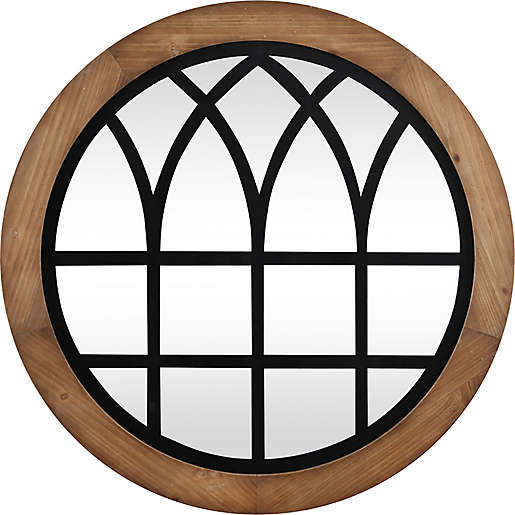 Covington 30 Inch Round Arch Mirror In, 30 Inch Round Wood Wall Mirror