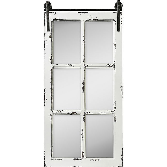 FirsTime & Co. 17-Inch x 376-Inch Saddlebrook Rectangular Farmhouse Window Wall Mirror in White