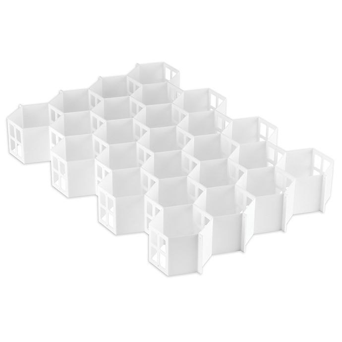 Simply Essential™ Honeycomb Drawer Organizer in White