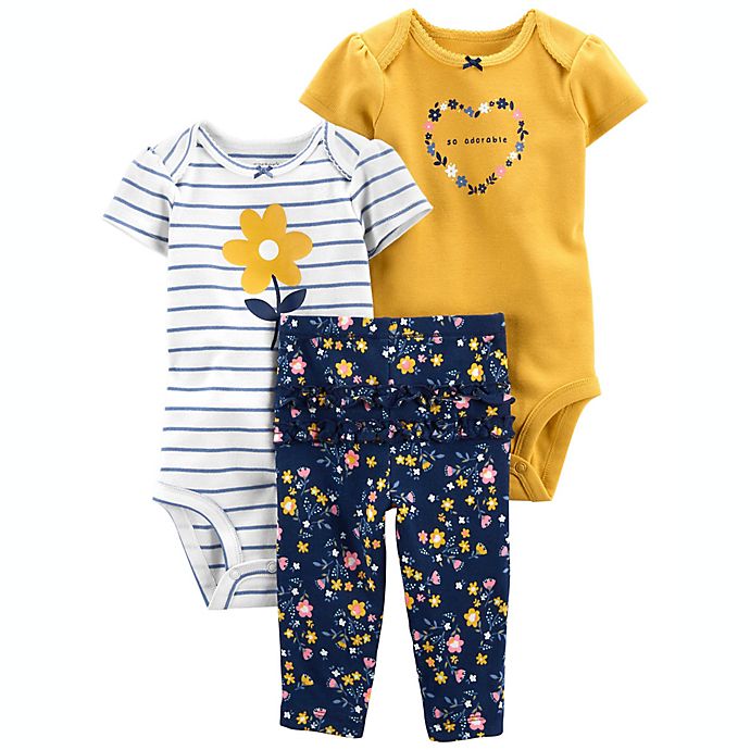 carter's® 3-Piece Floral Little Character Set in Mustard