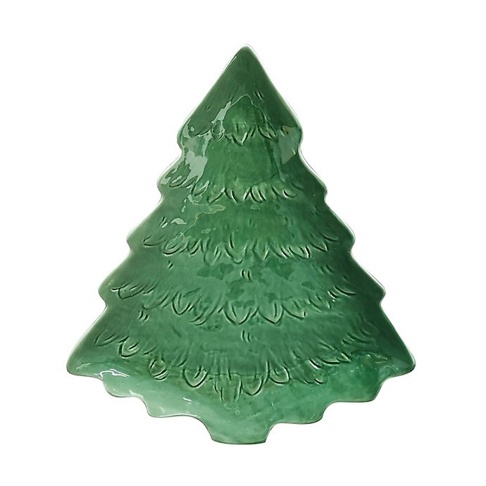 Bee & Willow™ Christmas 15-Inch Tree Serving Platter in Green