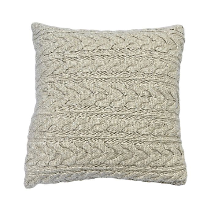 Bee & Willow™ Cable Knit Square Throw Pillow in Coffee
