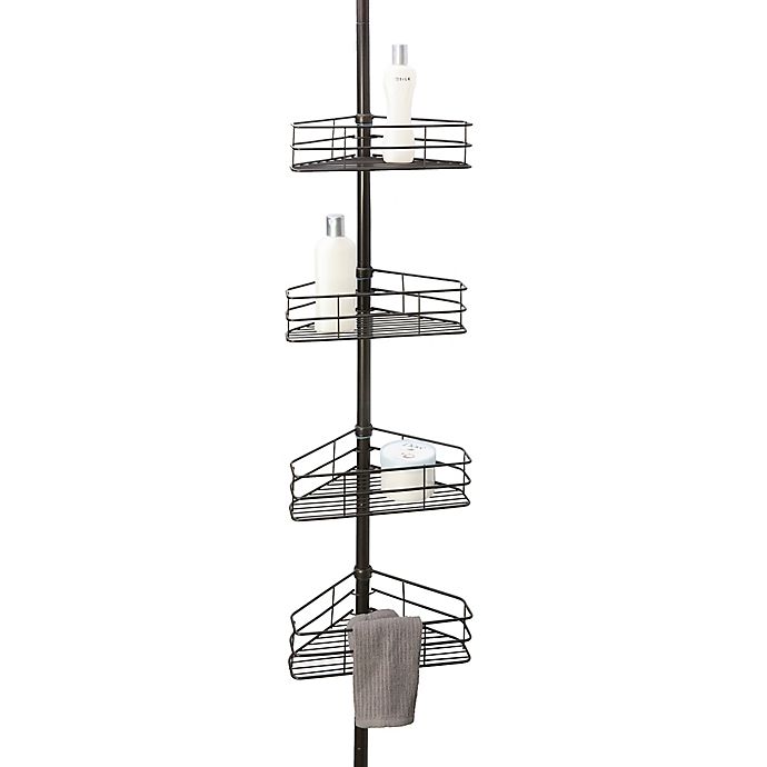 Simply Essential™ 4-Tier Tension Pole Shower Caddy in Bronze