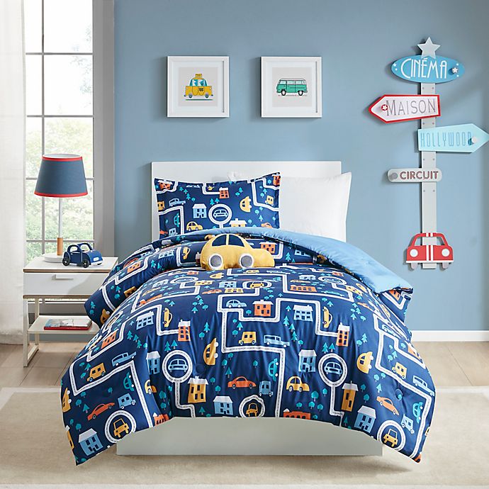 Mi Zone Kids Reversible Brooks City Comforter Set in Navy