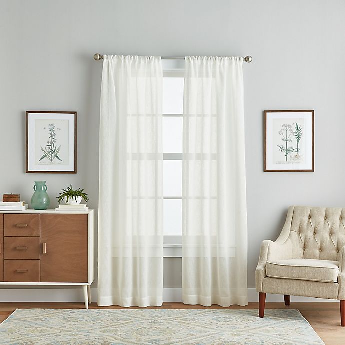 Pandora 84-Inch Sheer Window Curtain Panels in Ivory (Set of 2)
