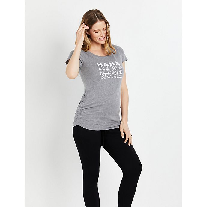 Motherhood Maternity® Mama Mama Short Sleeve Graphic Maternity T-Shirt in Grey