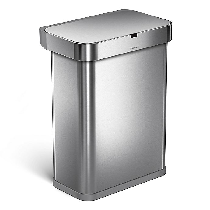 simplehuman® 58-Liter Rectangle Sensor Can with Motion & Voice Activation