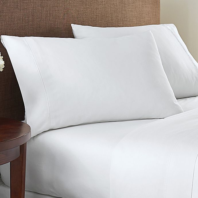 Solid 1200-Thread Count Cotton King Sheet Set in White