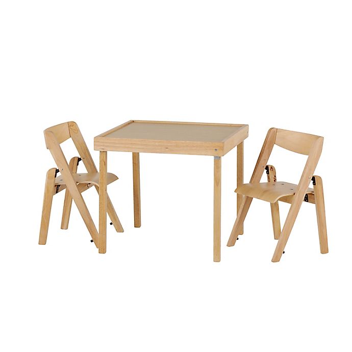 Stakmore Juvenile 3-Piece Folding Table Set in Natural