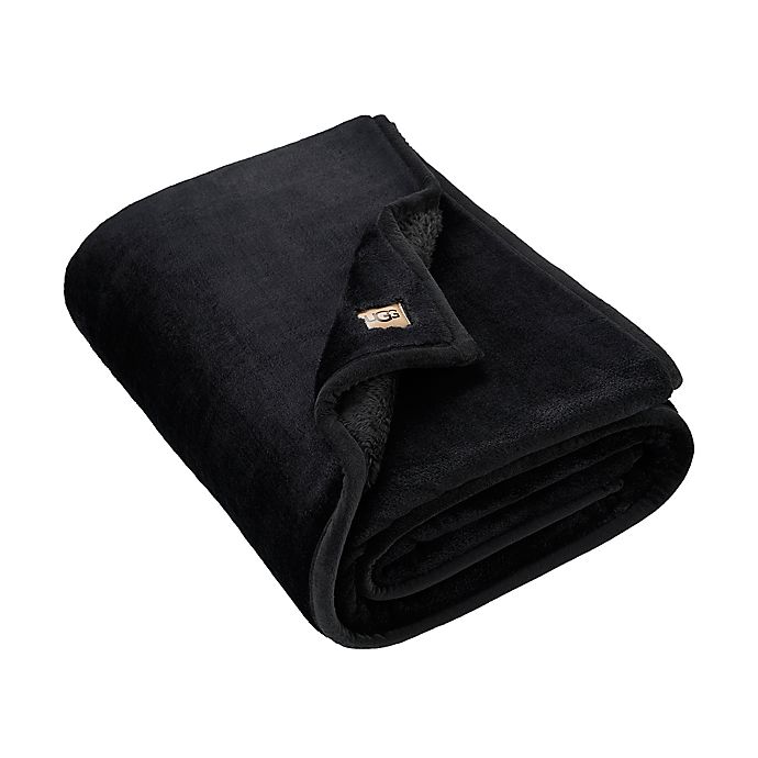 UGG® Big Sur Oversized Throw Blanket in Off Black