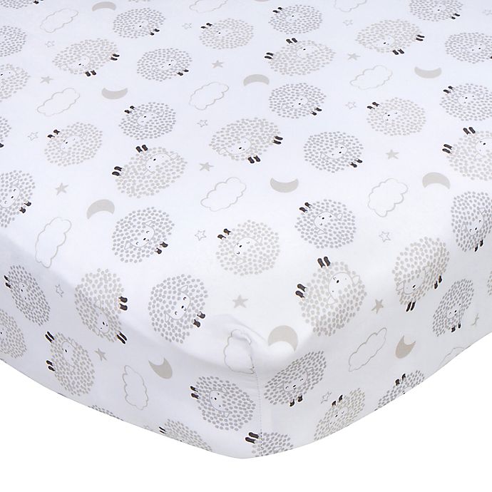Gerber® Sheep Fitted Crib Sheet in White