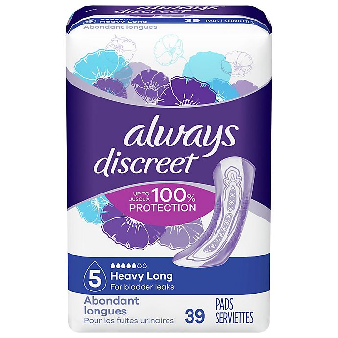 Always® Discreet Size 5 Heavy Long 39-Count Incontinence Pads
