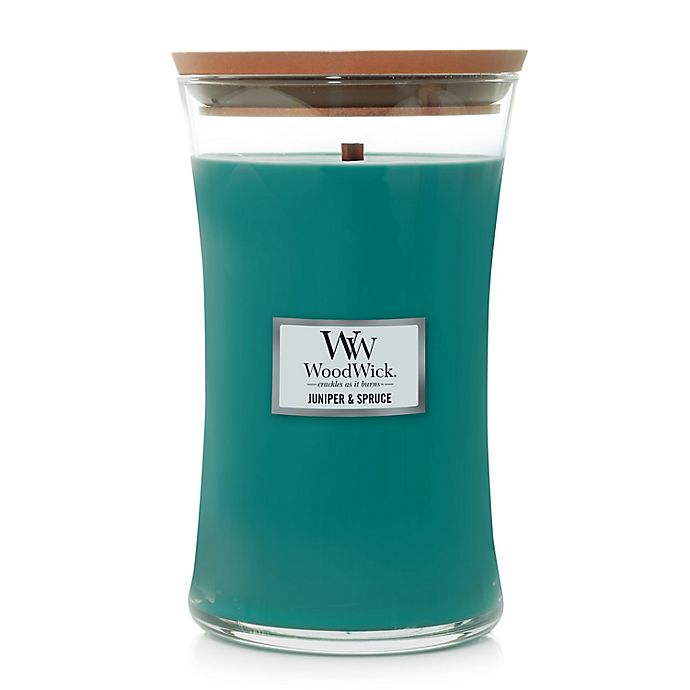 WoodWick® Juniper & Spruce 21.5 oz. Large Hourglass Candle