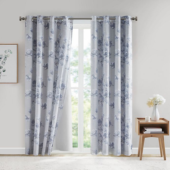 SunSmart Evian Cotton Window Curtain Panel with Removable Total Blackout Liner